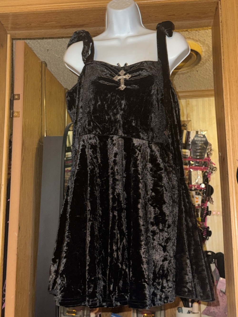 Dolls Kill Widow Nocturne Elegance Velvet Long Sleeve Mini Dress! (NWT)